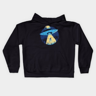 Funny Alien Abduction UFO graphic - Vintage Space Gift Kids Hoodie